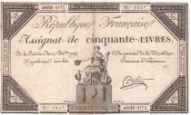 France 50 Livres France assise - 14-12-1792 - Sign. Dufour - TTB