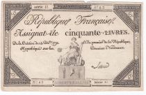 France 50 Livres France assise - 14-12-1792 - Sign. Latour - TTB