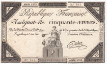 France 50 Livres France seated - 14-12-1792 - Sign. Dubois - XF
