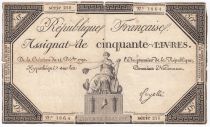 France 50 Livres France seated - 14-12-1792 - Sign. Fayolle - F