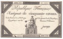 France 50 Livres France seated - 14-12-1792 - Sign. Sauvage - XF