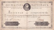France 50 Livres Louis XVI - 29-09-1790- Serial B 27547