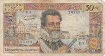 France 50 NF Henri IV - 05-03-1959 - Serial R.9