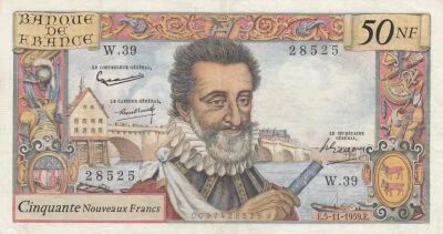 France 50 NF Henri IV - 05-11-1959 - Series W.39