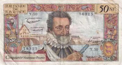France 50 NF Henri IV - 07-04-1960 - Serial Y.50