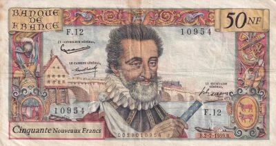 France 50 Nouveaux Francs - Henri IV 1959 - S�rie F.12