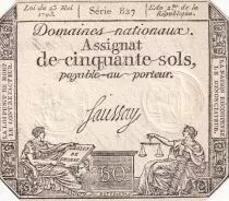 France 50 Sols - Libert&eacute; et Justice (23-05-1793) - 23-05-1793 - V&eacute;rificateur - S&eacute;rie 827
