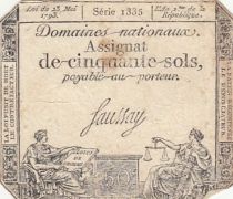 France 50 Sols - Liberté et Justice (23-05-1793) - Sign. Saussay - Série 1335