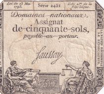 France 50 Sols - Liberté et Justice (23-05-1793) - Sign. Saussay - Série 2451 - L.167.1