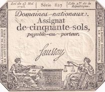 France 50 Sols - Liberty and Justice (23-05-1793) - Vérificateur - Serial 827