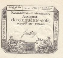 France 50 Sols Liberté et Justice (23-05-1793) - Sign. Saussay - Série 2686