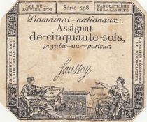 France 50 Sols Liberty and Justice (04-01-1792) - French Revolution - Serial 498