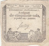 France 50 Sols Liberty and Justice (23-05-1793) - French Revolution - Serial 3331