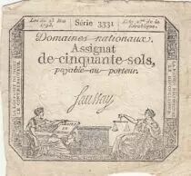 France 50 Sols Liberty and Justice (23-05-1793) - French Revolution - Serial 3331