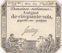 France 50 Sols Liberty and Justice (23-05-1793) - French Revolution - Serial 379
