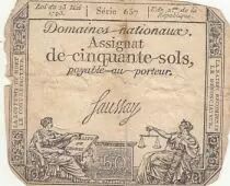 France 50 Sols Liberty and Justice (23-05-1793) - French Revolution - Serial 657