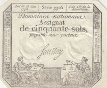 France 50 Sols Liberty and Justice (23-05-1793) - Sign. Saussay