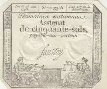France 50 Sols Liberty and Justice (23-05-1793) - Sign. Saussay