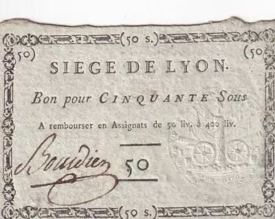France 50 Sous Si�ge de Lyon - 19-09-1793