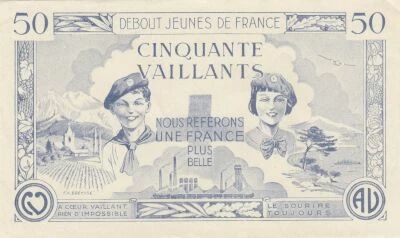 France 50 Vaillants - Girl & Boy - Traditional costume from Auvergne-Rh�ne-Alpes - 1930-40