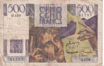 France 500 Francs - Chateaubriand - 02- 01-1953 - Serial Q.129 - F.34.11
