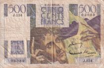 France 500 Francs - Chateaubriand - 02-01-1953 - Serial J.134 - P.129