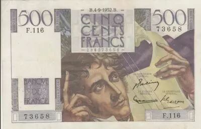 France 500 Francs - Chateaubriand - 04-09-1952 - S�rie F.116