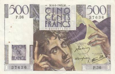 France 500 Francs - Chateaubriand - 06-09-1945 - S�rie P.36