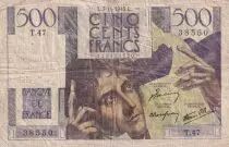 France 500 Francs - Chateaubriand - 07-11-1945 - Serial T.47 - F.34.03