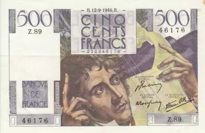 France 500 Francs - Chateaubriand - 12-09-1946 - Serial Z.89