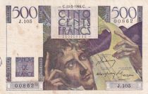 France 500 Francs - Chateaubriand - 13-05-1948 - Serial J.105 - P.129