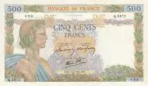 France 500 Francs - La Paix - 01-10-1942 - S&eacute;rie Q.6972