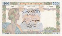 France 500 Francs - La Paix - 06-02-1941 - Serial V.2258 - P.95