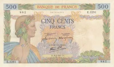 France 500 Francs - La Paix - 06-02-1941 - S�rie E.2291
