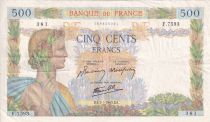 France 500 Francs - La Paix - 07-01-1943 - Serial F.7593 - P.95