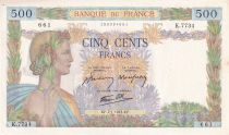 France 500 Francs - La Paix - 07-01-1943 - Serial K.7734 - P.95