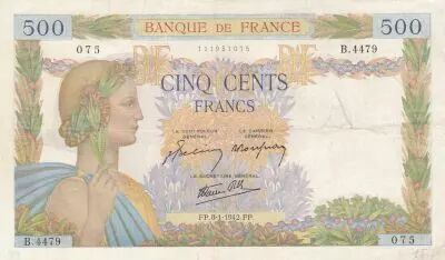 France 500 francs - La Paix - 08-01-1942 - S�rie B.4479