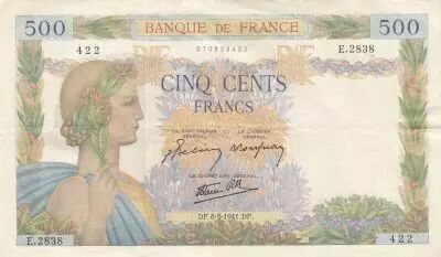 France 500 Francs - La Paix - 08-05-1941 - S�rie E.2838