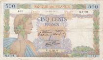 France 500 Francs - La Paix - 09-01-1941 - Serial Q.1799 - P.95