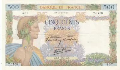 France 500 Francs - La Paix - 09-01-1941 - S�rie T.1768
