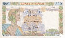 France 500 Francs - La Paix - 09-04-1942 - Serial G.5365 - P.95