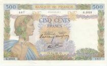 France 500 Francs - La Paix - 16-01-1941 - S&eacute;rie G.2033