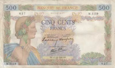 France 500 francs - La Paix - 17-10-1940 - S�rie M.1119
