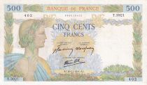 France 500 Francs - La Paix - 20-11-1941 - Serial T.3921 - P.95