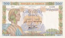 France 500 Francs - La Paix - 26-06-1941 - Serial B.3286 - P.95