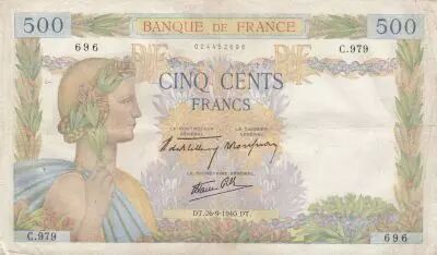 France 500 francs - La Paix - 26-09-1940 - S�rie C.979