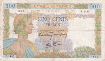France 500 Francs - La Paix - 28-11-1940 - Serial E.1445  - P.95