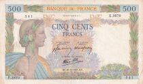 France 500 Francs - La Paix - 30-10-1941 - Serial E.3870 - P.95