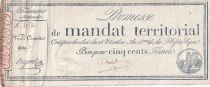France 500 Francs - Mandat Territorial avec série - 1796 - TTB+