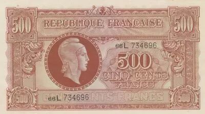 France 500 Francs - Marianne  - 1945 - Serial 66L